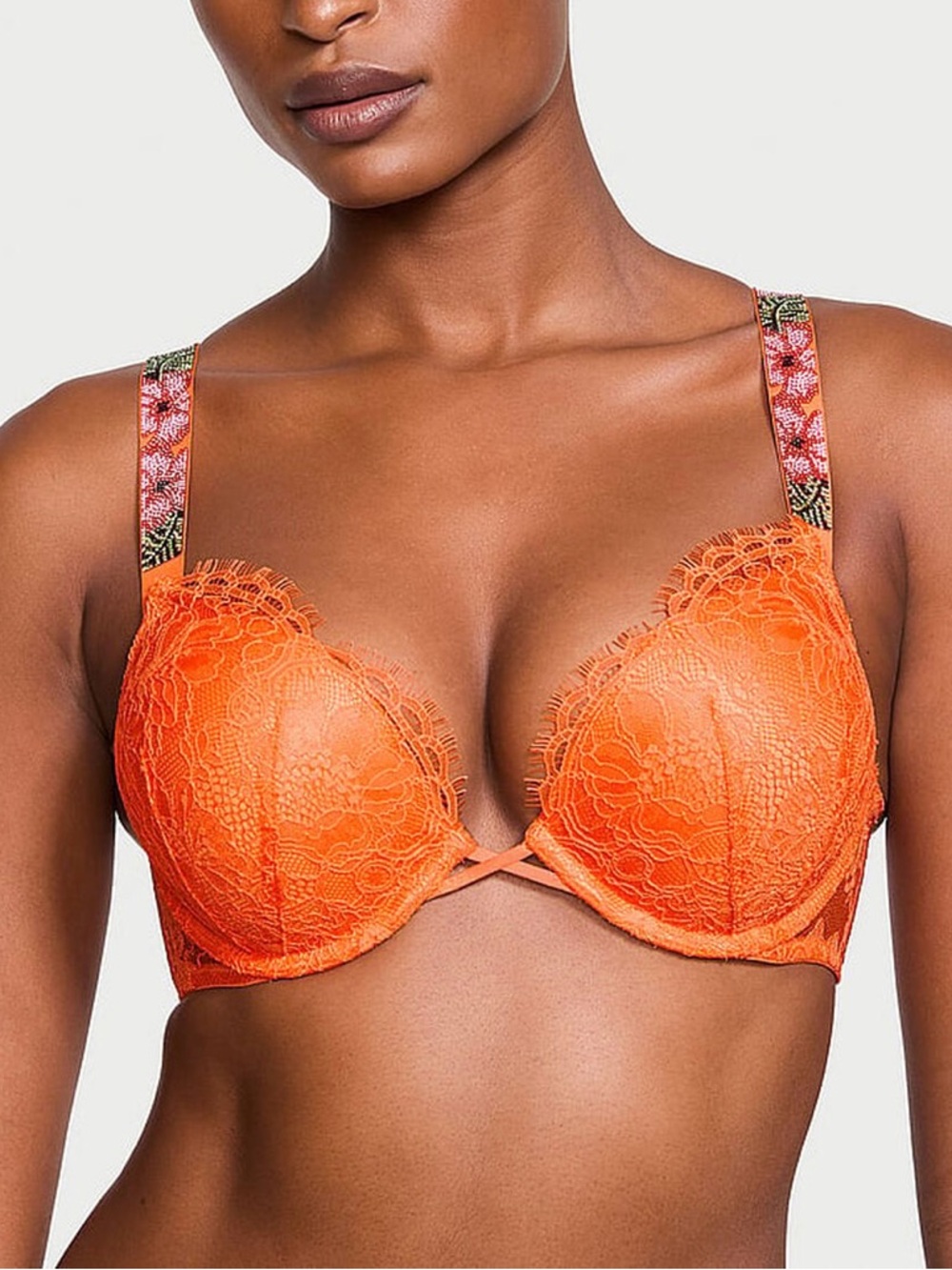 Victoria’s Secret VERY SEXY Bombshell Plunge Push Up Bra Orange 36C